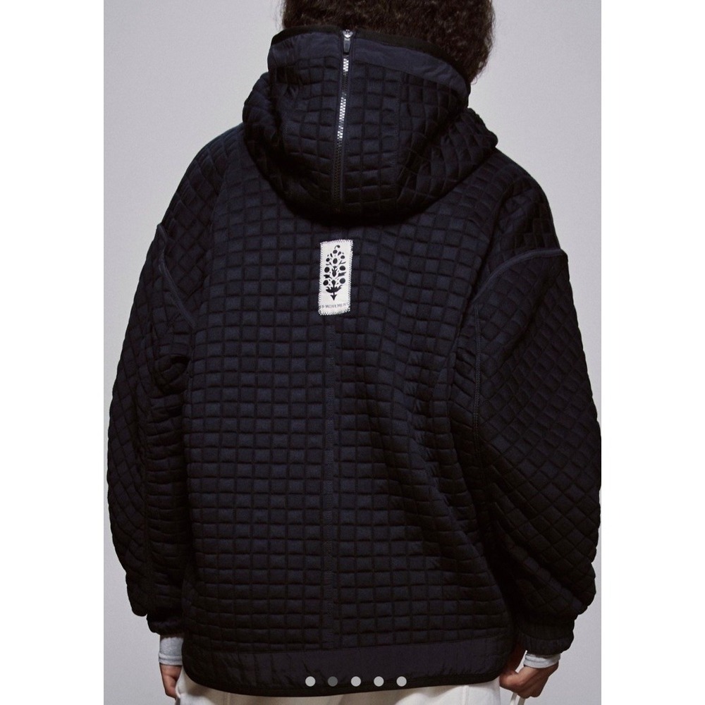 Free People Square Up Hooded Jacket Coat  Detail Black Size M NWT - Picture 3 of 12